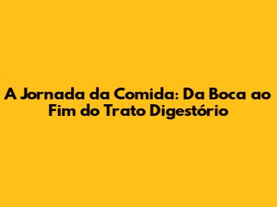 A Jornada da Comida: Da Boca ao Fim do Trato Digestório
