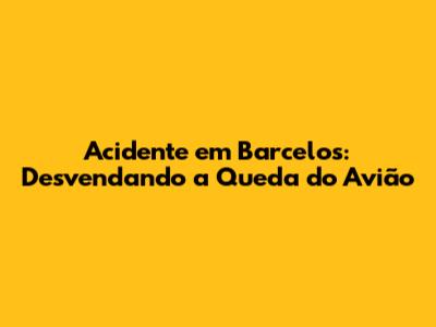 Acidente em Barcelos: Desvendando a Queda do Avião