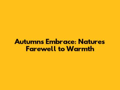 Autumn's Embrace: Nature's Farewell to Warmth