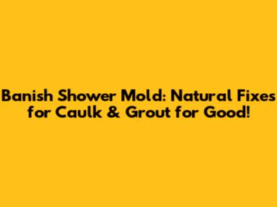 Banish Shower Mold: Natural Fixes for Caulk & Grout for Good!