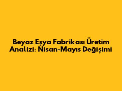 Beyaz Eşya Fabrikası Üretim Analizi: Nisan-Mayıs Değişimi