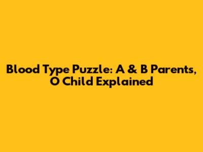 Blood Type Puzzle: A & B Parents, O Child Explained