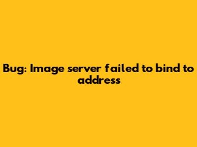 Bug: Image server failed to bind to address