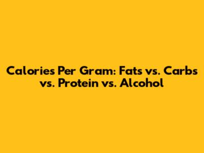 Calories Per Gram: Fats vs. Carbs vs. Protein vs. Alcohol