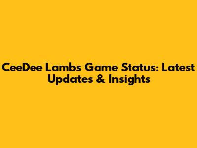 CeeDee Lamb's Game Status: Latest Updates & Insights