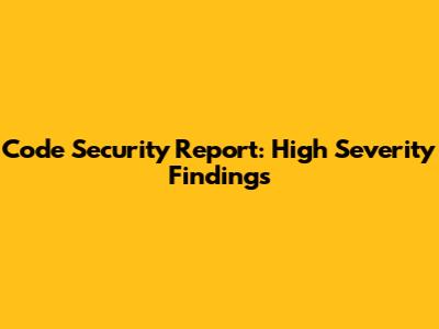Code Security Report: High Severity Findings