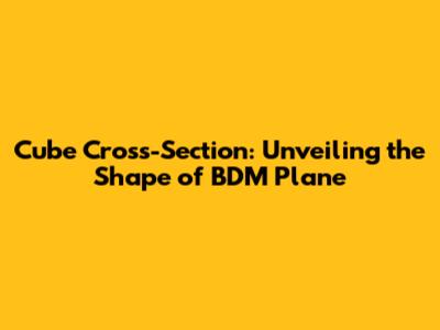Cube Cross-Section: Unveiling the Shape of BDM Plane