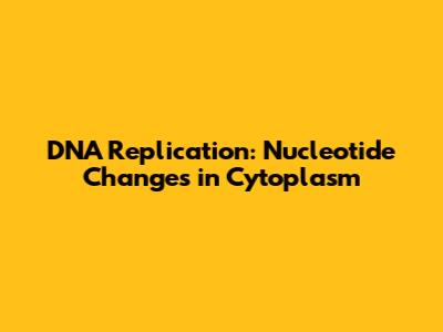 DNA Replication: Nucleotide Changes in Cytoplasm