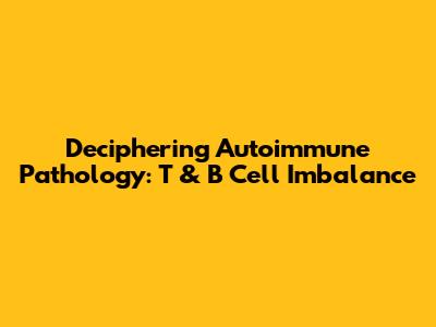 Deciphering Autoimmune Pathology: T & B Cell Imbalance