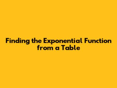 Finding the Exponential Function from a Table