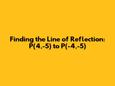 Finding the Line of Reflection: P(4,-5) to P'(-4,-5)