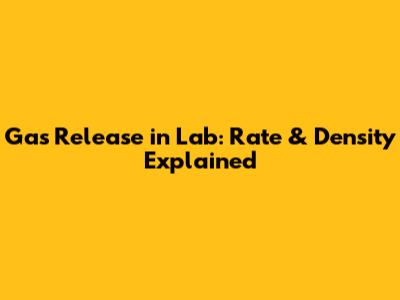 Gas Release in Lab: Rate & Density Explained