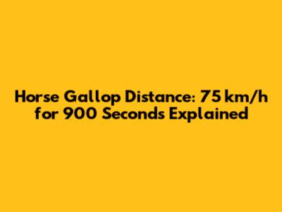 Horse Gallop Distance: 75 km/h for 900 Seconds Explained