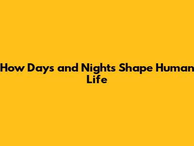 How Days and Nights Shape Human Life