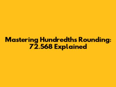 Mastering Hundredths Rounding: 72.568 Explained