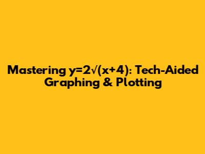 Mastering y=2√(x+4): Tech-Aided Graphing & Plotting