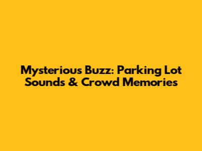 Mysterious Buzz: Parking Lot Sounds & Crowd Memories