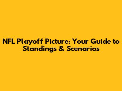 NFL Playoff Picture: Your Guide to Standings & Scenarios