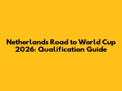 Netherlands' Road to World Cup 2026: Qualification Guide