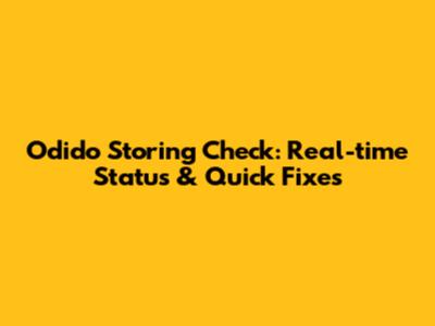 Odido Storing Check: Real-time Status & Quick Fixes