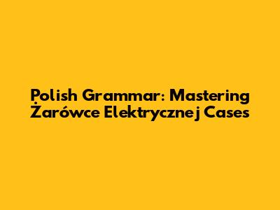 Polish Grammar: Mastering 'Żarówce Elektrycznej' Cases