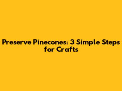 Preserve Pinecones: 3 Simple Steps for Crafts