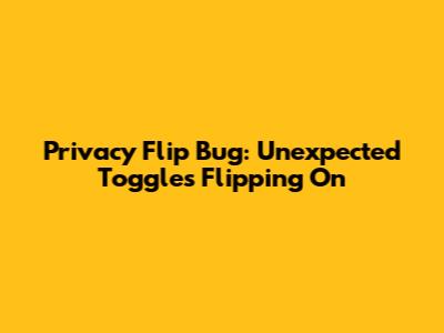 Privacy Flip Bug: Unexpected Toggles Flipping On