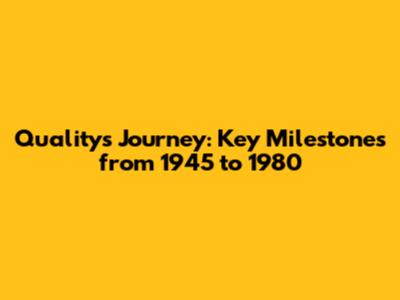 Quality's Journey: Key Milestones from 1945 to 1980