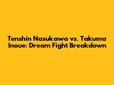 Tenshin Nasukawa vs. Takuma Inoue: Dream Fight Breakdown