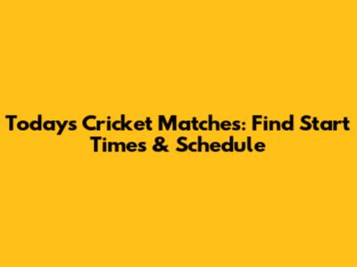 Today's Cricket Matches: Find Start Times & Schedule