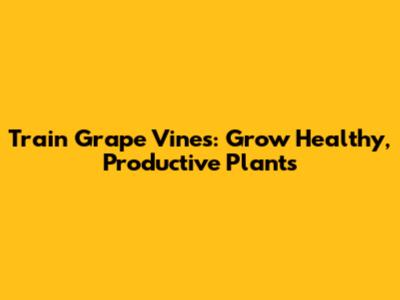 Train Grape Vines: Grow Healthy, Productive Plants