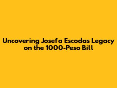Uncovering Josefa Escoda's Legacy on the 1000-Peso Bill