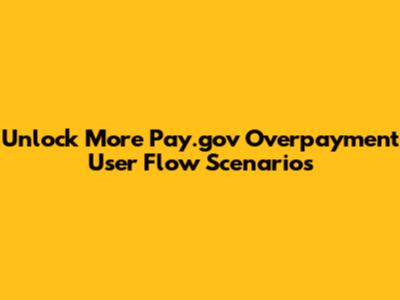 Unlock More Pay.gov Overpayment User Flow Scenarios