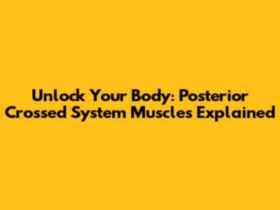 Unlock Your Body: Posterior Crossed System Muscles Explained