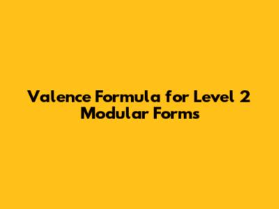 Valence Formula for Level 2 Modular Forms