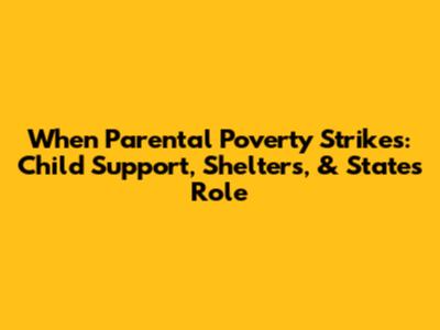 When Parental Poverty Strikes: Child Support, Shelters, & State's Role
