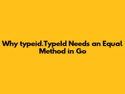 Why typeid.TypeId Needs an Equal Method in Go