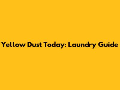 Yellow Dust Today: Laundry Guide