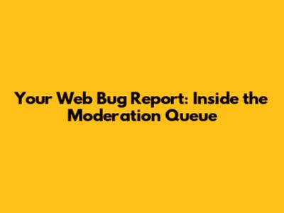 Your Web Bug Report: Inside the Moderation Queue